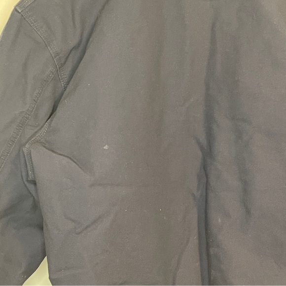 Carhartt Hooded Navy Blue Work Jacket 2XL - Picture 5 of 8
